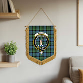 MacKay Ancient Tartan Crest Wall Hanging Banner - Wood Pole